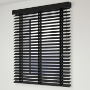 Jaluzele din lemn de 50mm cu bandă deco comandă duală 251×146 cm – Black night