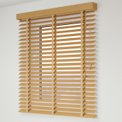 Jaluzele din lemn de 50mm cu bandă deco comandă duală 100×150 cm – Caramel